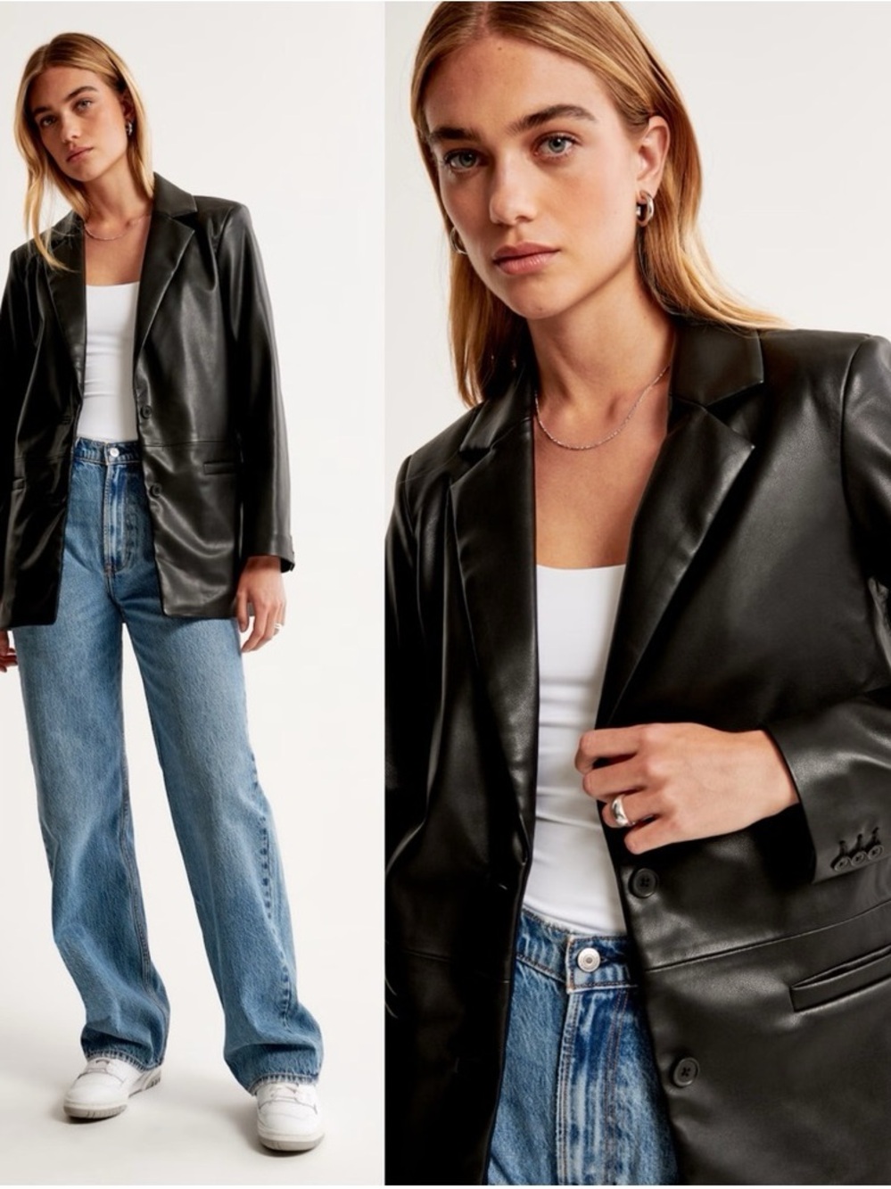Abercrombie & Fitch Vegan Leather Blazer Like New Size XL